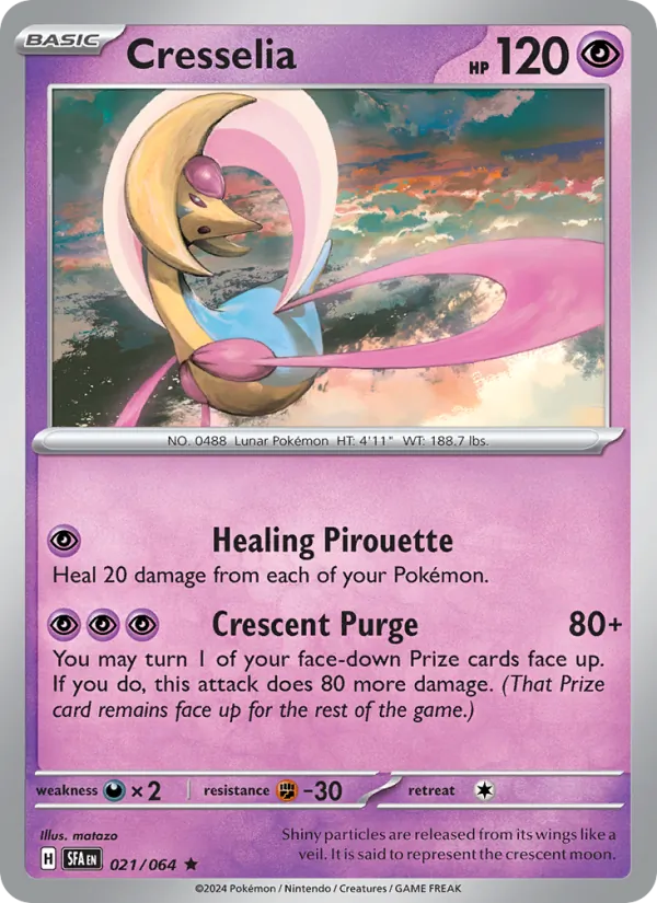 Kartu Cresselia dari Shrouded Fable, nomor 021/64