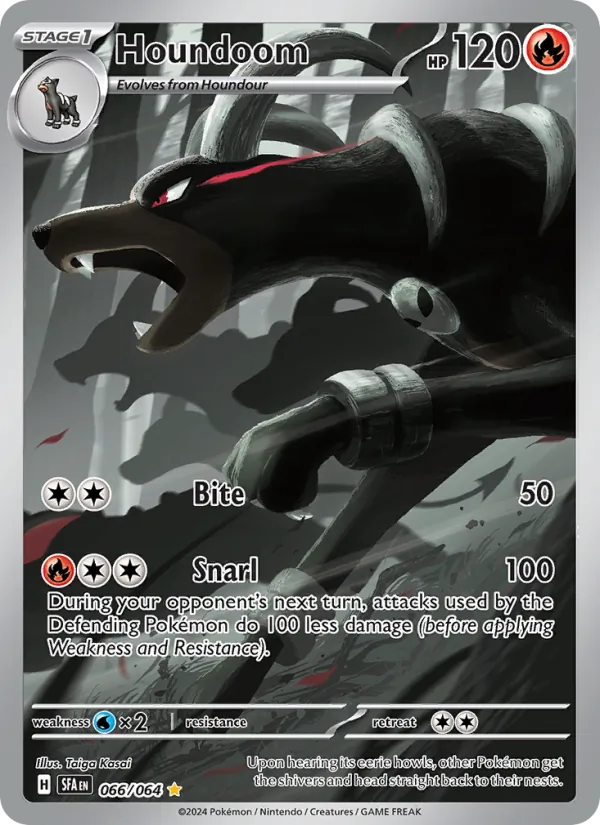 Houndoom card from Shrouded Fable, number 066/64