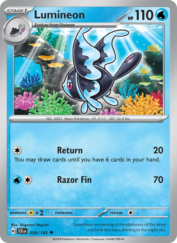 Lumineon card from Stellar Crown, number 036/142