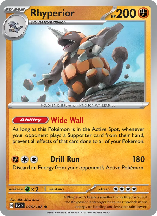 Kartu Rhyperior dari Stellar Crown, nomor 076/142