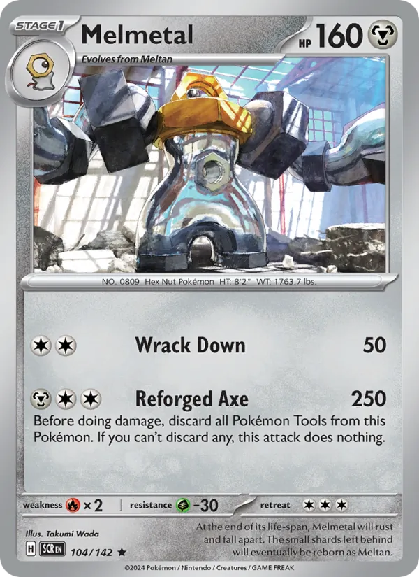 Melmetal card from Stellar Crown, number 104/142