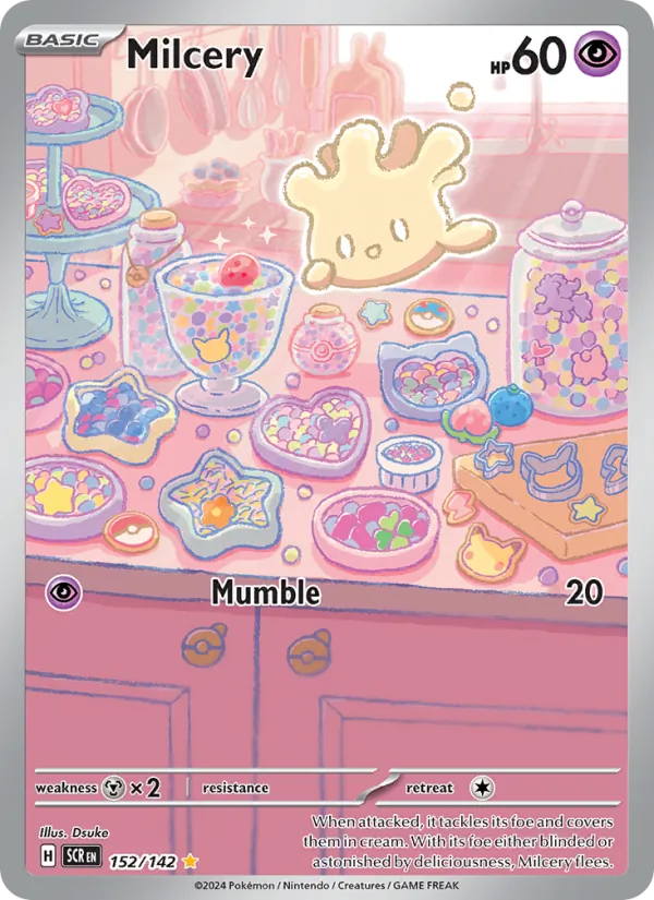 Milcery card from Stellar Crown, number 152/142