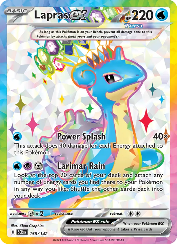 Kaart Lapras ex uit Stellar Crown, nummer 158/142