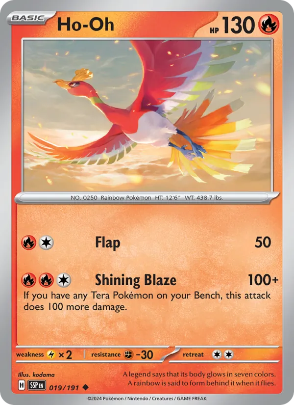 Kaart Ho-Oh uit Surging Sparks, nummer 019/191
