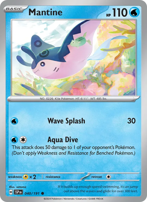 Kartu Mantine dari Surging Sparks, nomor 040/191