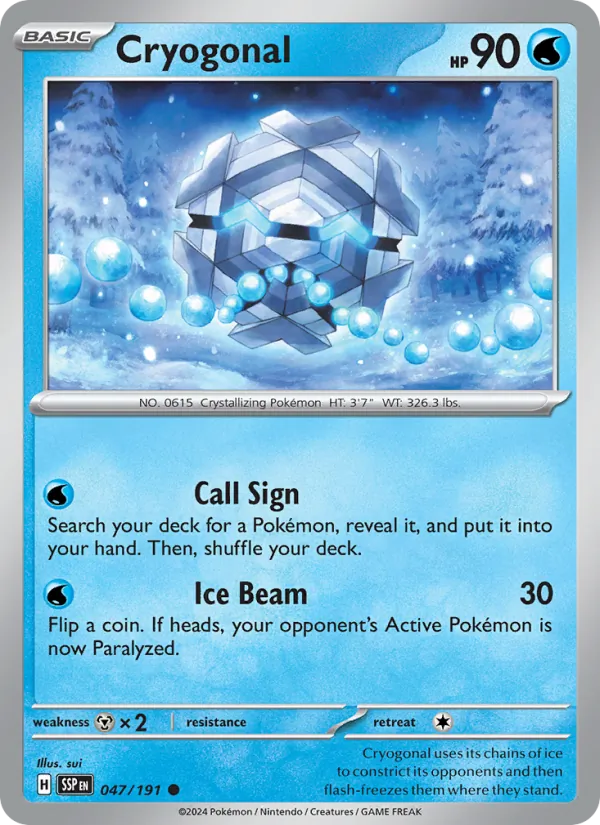 Kartu Cryogonal dari Surging Sparks, nomor 047/191