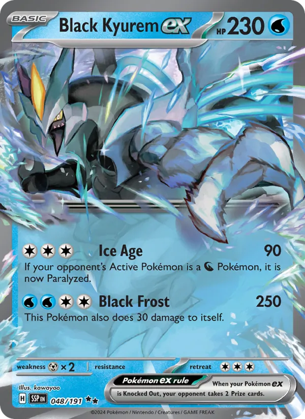 Kartu Black Kyurem ex dari Surging Sparks, nomor 048/191