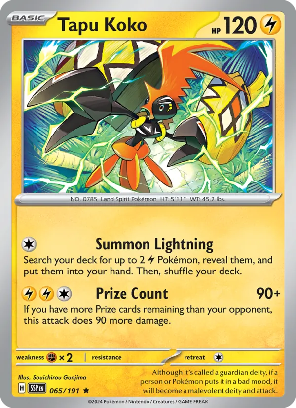 Kaart Tapu Koko uit Surging Sparks, nummer 065/191