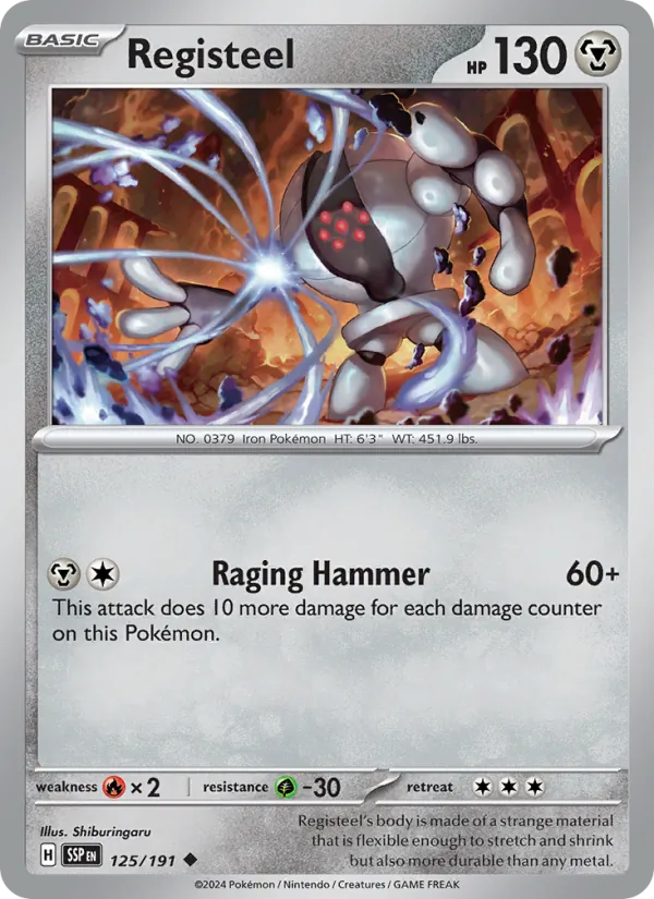 Registeel card from Surging Sparks, number 125/191