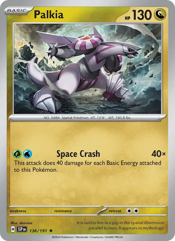 Kartu Palkia dari Surging Sparks, nomor 136/191