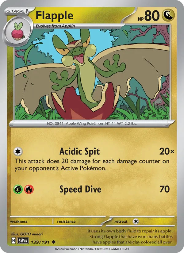 Kaart Flapple uit Surging Sparks, nummer 139/191