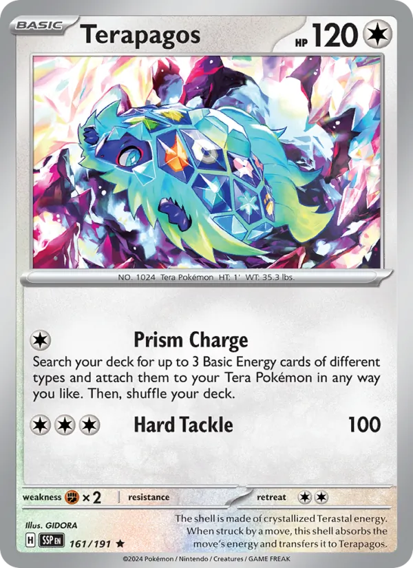 Terapagos card from Surging Sparks, number 161/191