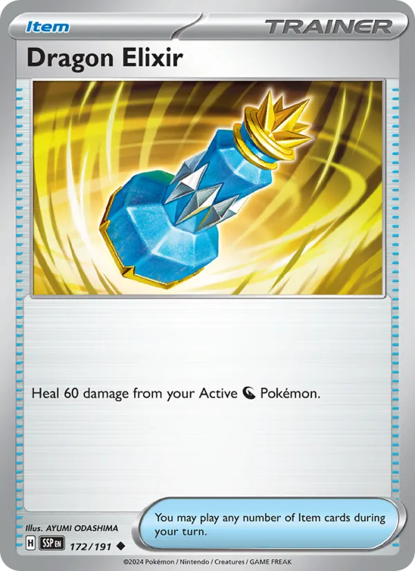 Kartu Dragon Elixir dari Surging Sparks, nomor 172/191