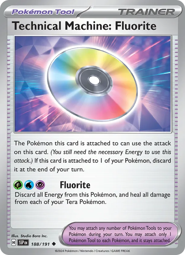 Kartu Technical Machine: Fluorite dari Surging Sparks, nomor 188/191