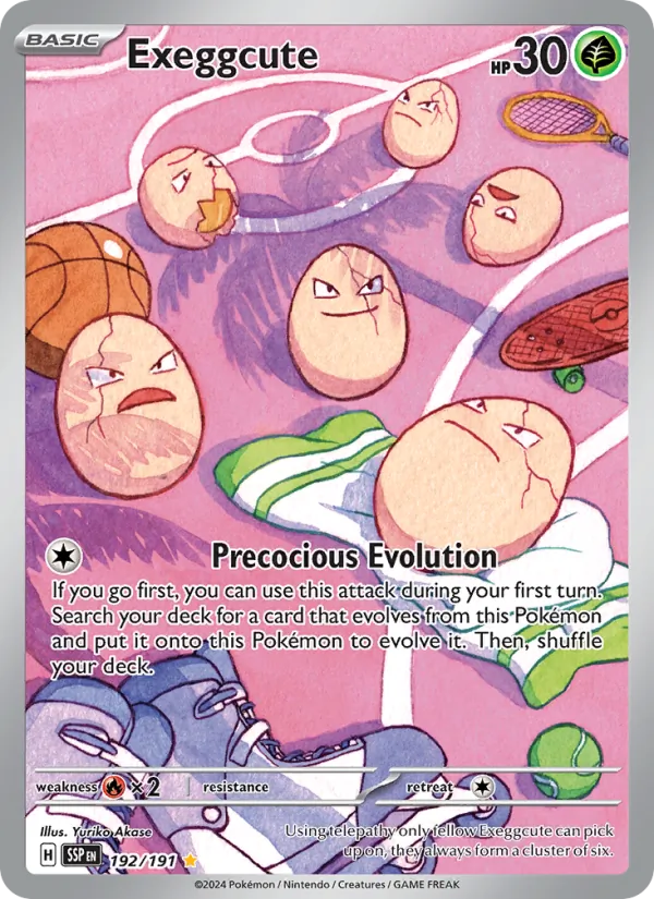 Exeggcute card from Surging Sparks, number 192/191