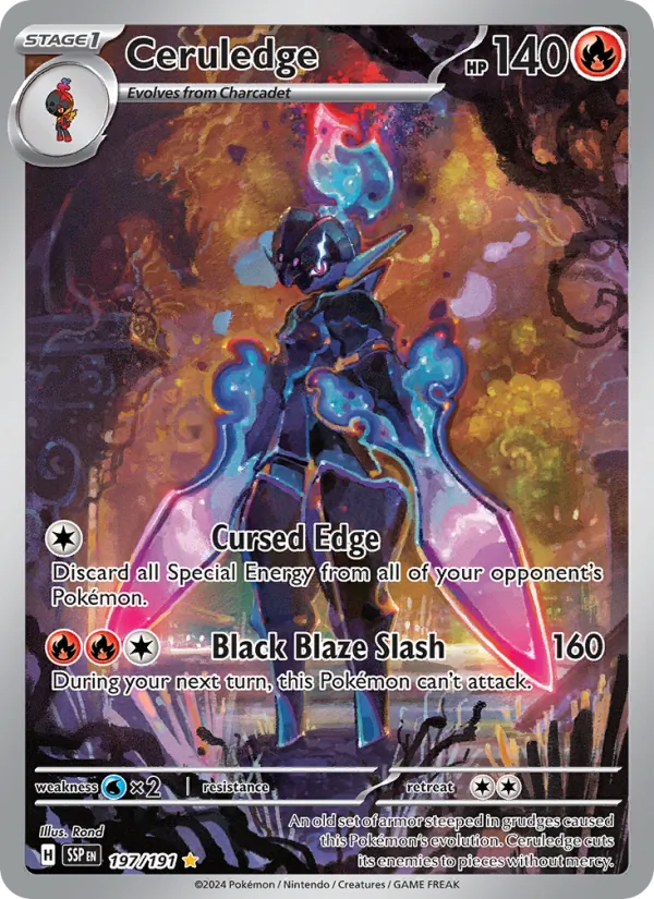 Ceruledge card from Surging Sparks, number 197/191