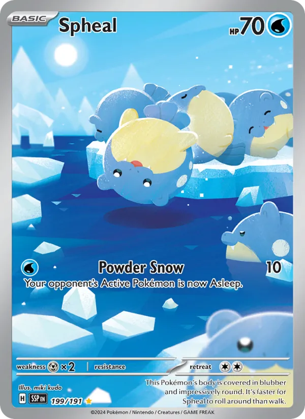 Spheal card from Surging Sparks, number 199/191
