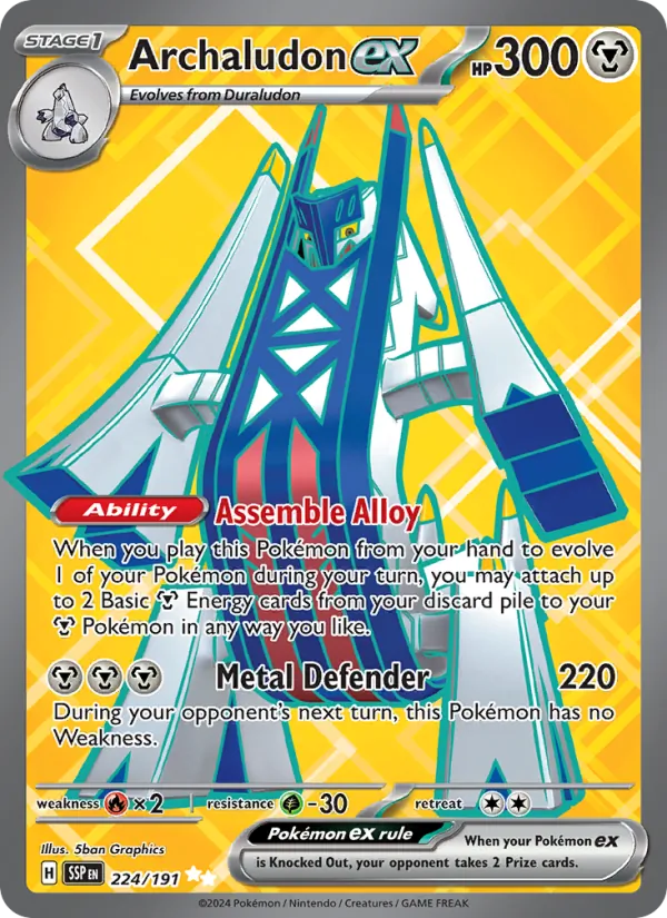 Kaart Archaludon ex uit Surging Sparks, nummer 224/191