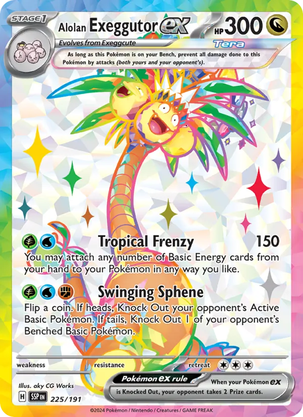Kartu Alolan Exeggutor ex dari Surging Sparks, nomor 225/191