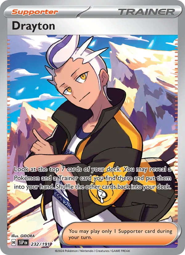 Kartu Drayton dari Surging Sparks, nomor 232/191