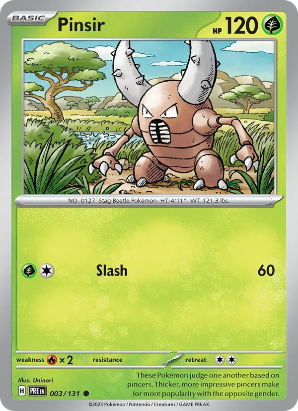Kaart Pinsir uit Prismatic Evolutions, nummer 003/131