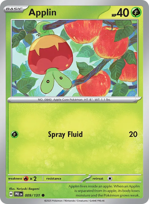 Kartu Applin dari Prismatic Evolutions, nomor 009/131