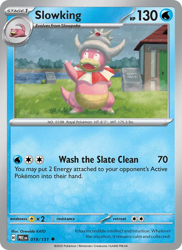 Kartu Slowking dari Prismatic Evolutions, nomor 019/131