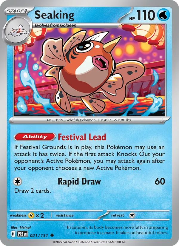 Kartu Seaking dari Prismatic Evolutions, nomor 021/131