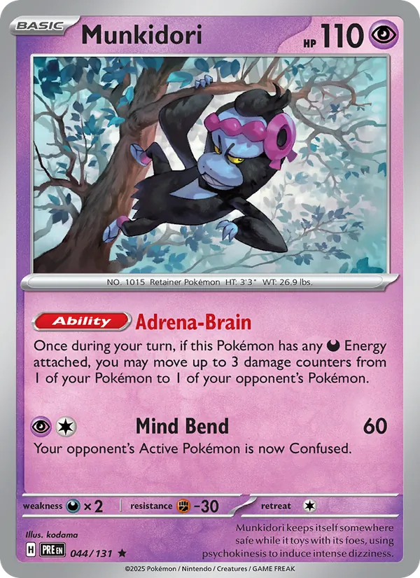 Kaart Munkidori uit Prismatic Evolutions, nummer 044/131