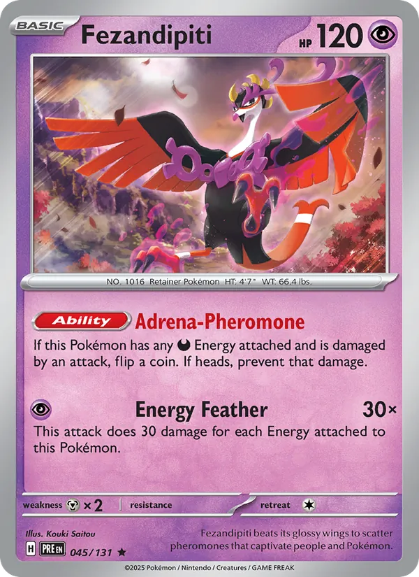 Kartu Fezandipiti dari Prismatic Evolutions, nomor 045/131