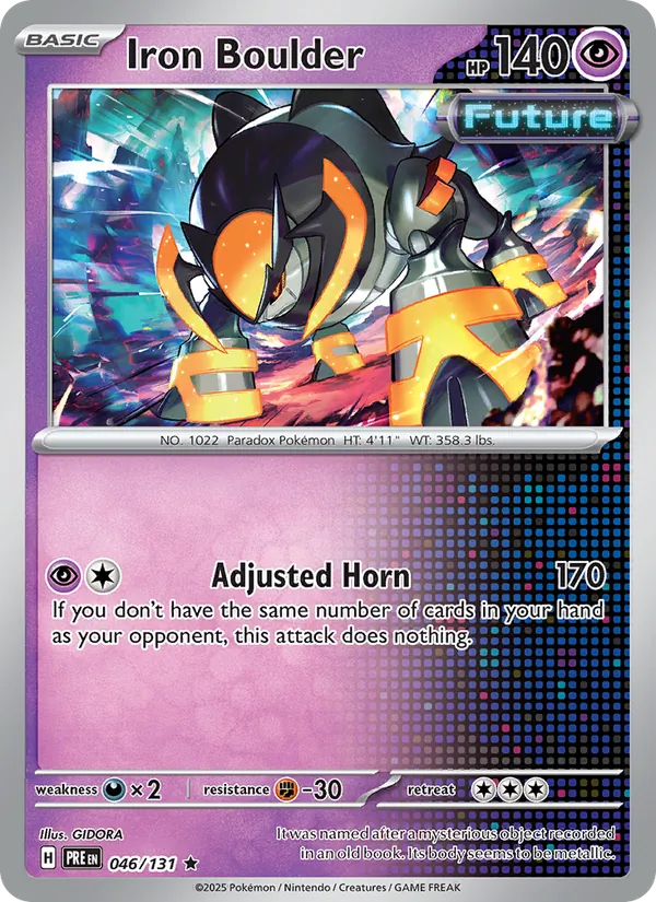 Kaart Iron Boulder uit Prismatic Evolutions, nummer 046/131