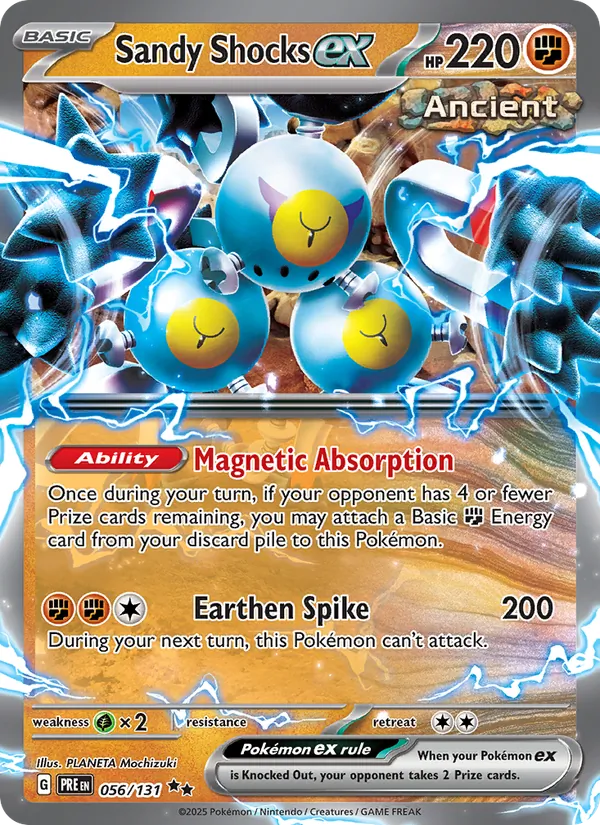 Kartu Sandy Shocks ex dari Prismatic Evolutions, nomor 056/131