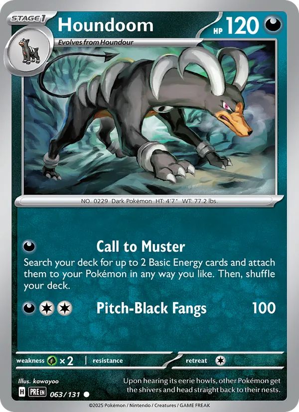 Kaart Houndoom uit Prismatic Evolutions, nummer 063/131