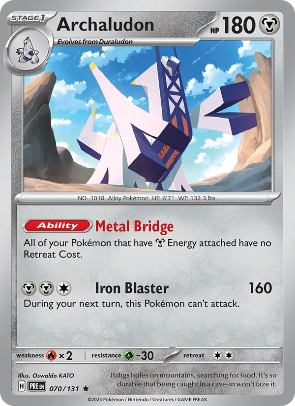 Kaart Archaludon uit Prismatic Evolutions, nummer 070/131