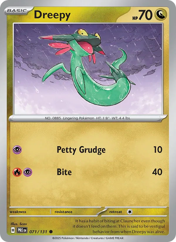Dreepy card from Prismatic Evolutions, number 071/131