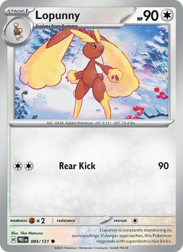 Kartu Lopunny dari Prismatic Evolutions, nomor 084/131