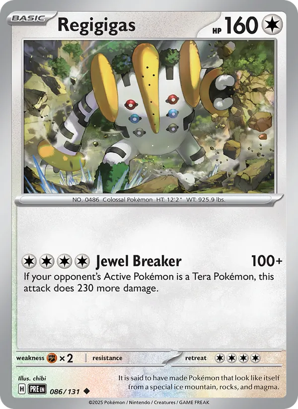 Kaart Regigigas uit Prismatic Evolutions, nummer 086/131