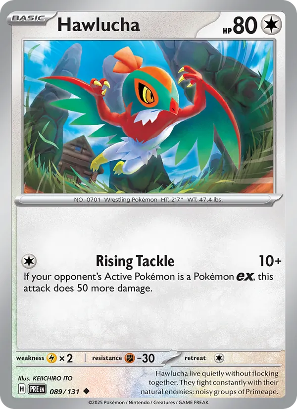 Kaart Hawlucha uit Prismatic Evolutions, nummer 089/131