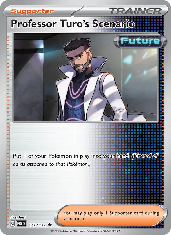 Kaart Professor Turo's Scenario uit Prismatic Evolutions, nummer 121/131
