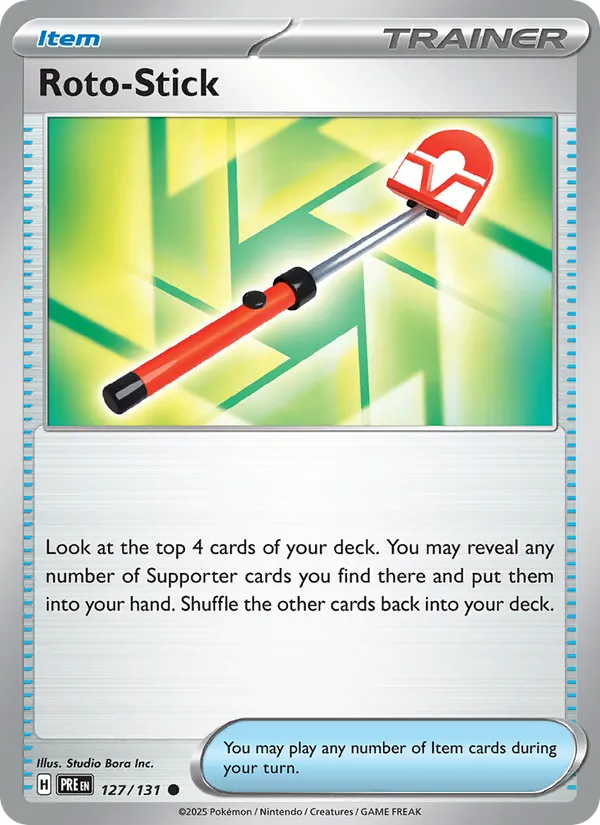 Kaart Roto-Stick uit Prismatic Evolutions, nummer 127/131