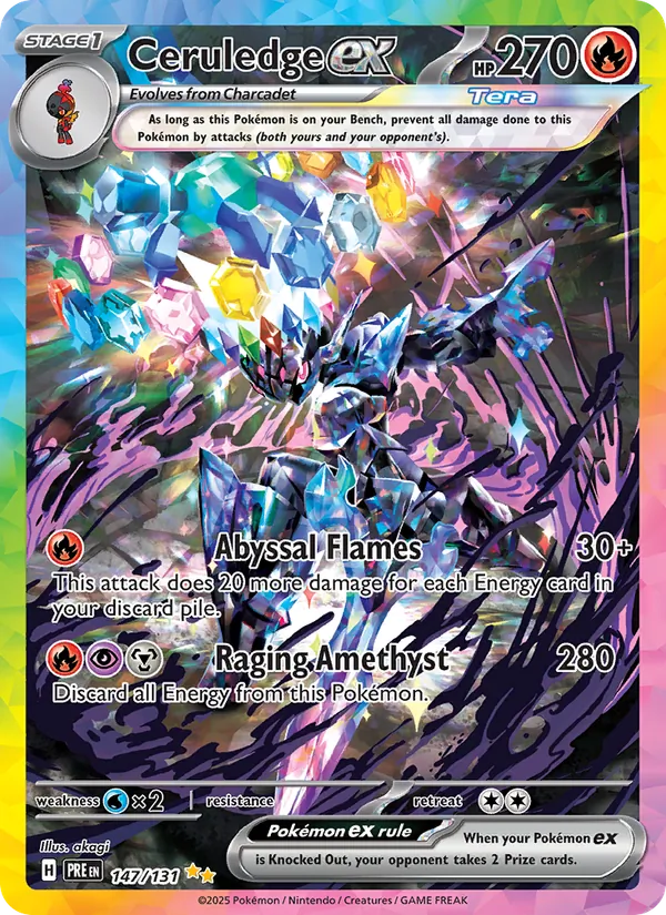 Ceruledge ex card from Prismatic Evolutions, number 147/131