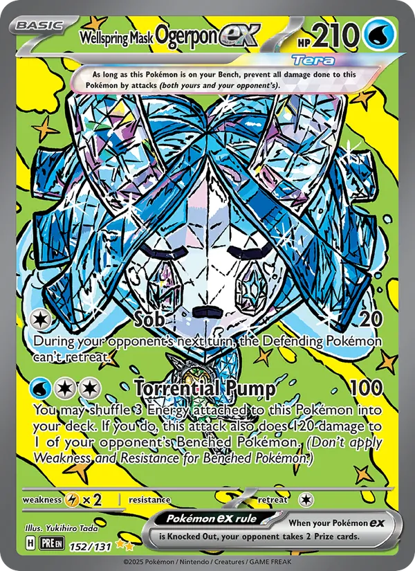 Wellspring Mask Ogerpon ex card from Prismatic Evolutions, number 152/131
