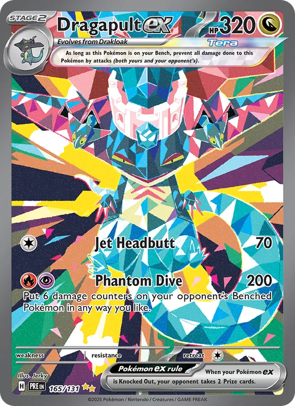 Dragapult ex card from Prismatic Evolutions, number 165/131