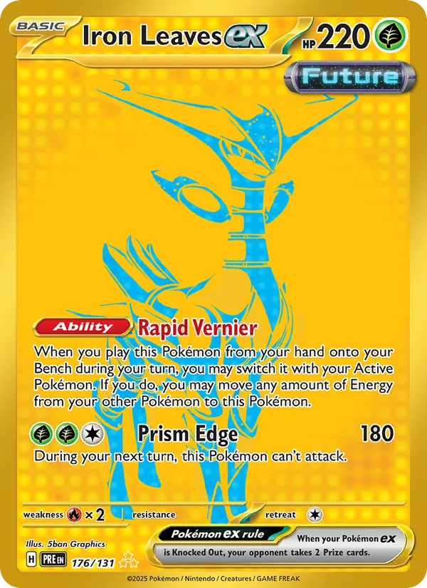 Iron Leaves ex card from Prismatic Evolutions, number 176/131