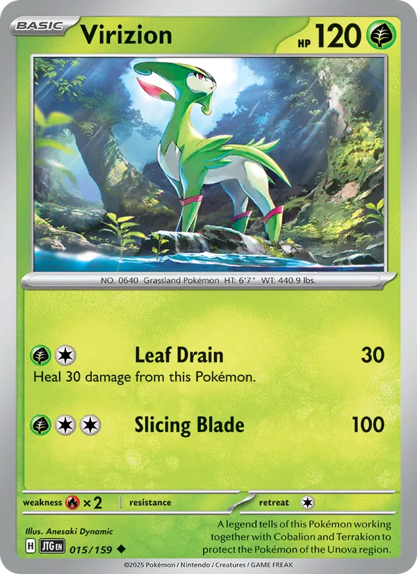 Virizion card from Journey Together, number 015/159