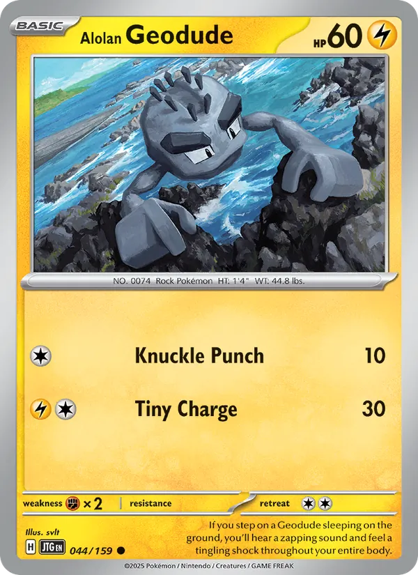 Alolan Geodude card from Journey Together, number 044/159