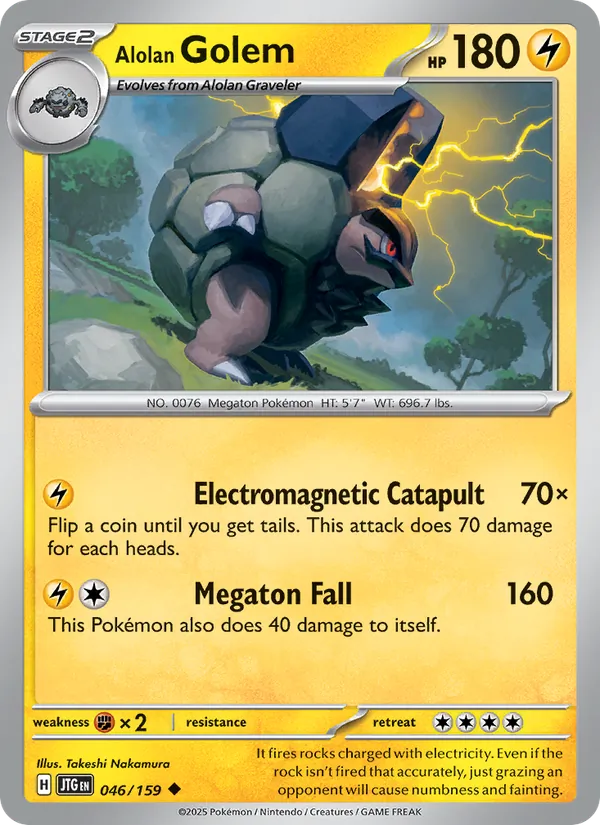 Alolan Golem card from Journey Together, number 046/159