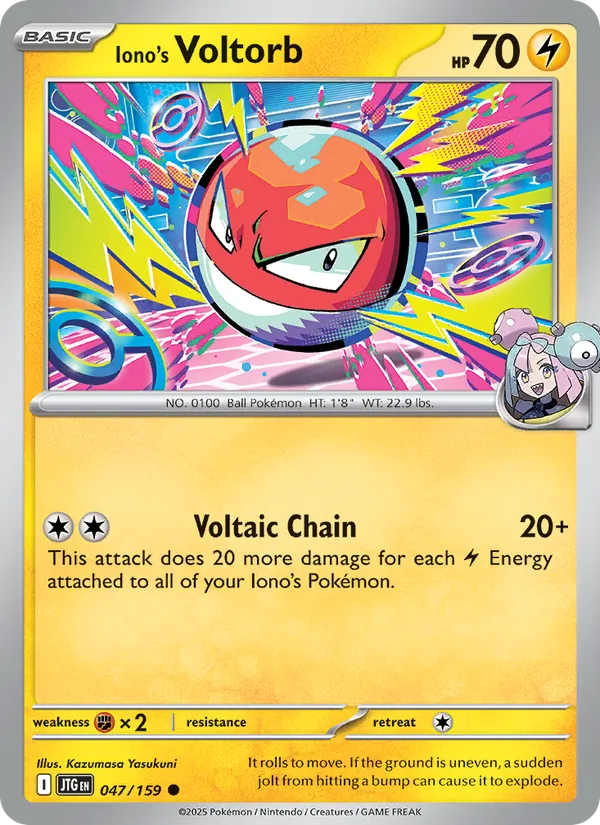 Iono's Voltorb card from Journey Together, number 047/159