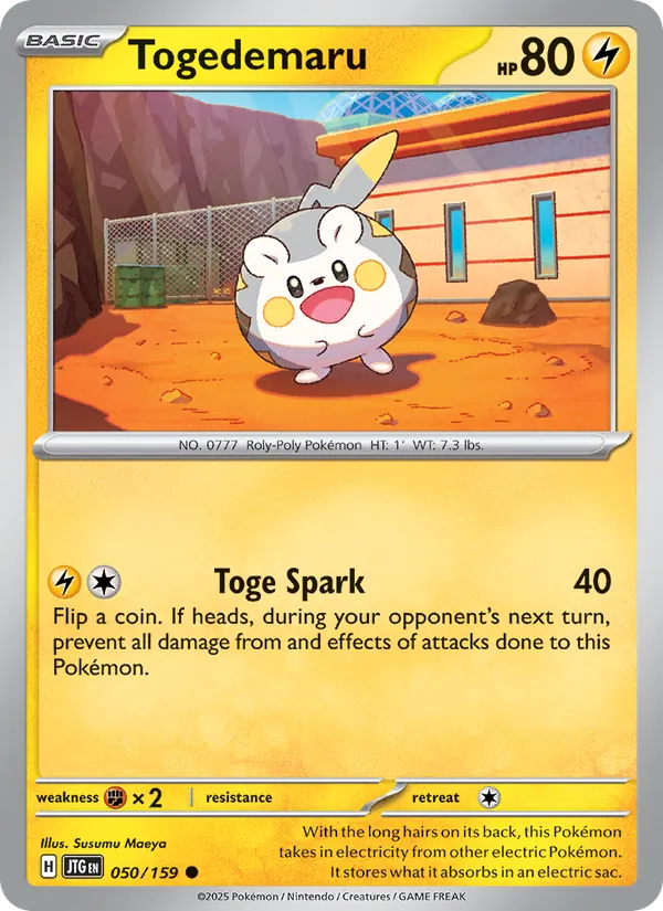 Togedemaru card from Journey Together, number 050/159