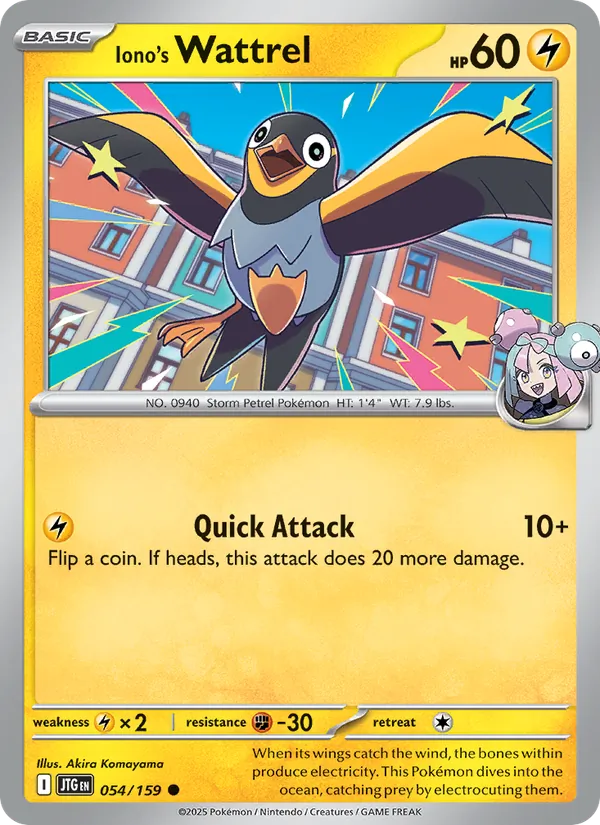 Iono's Wattrel card from Journey Together, number 054/159